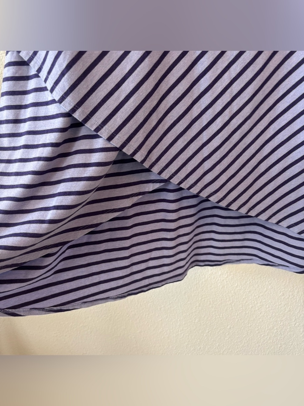 Soft Surroundings Sarina Striped Tank Dress Large Pima Cotton High Low Tulip Hem - Picture 7 of 10